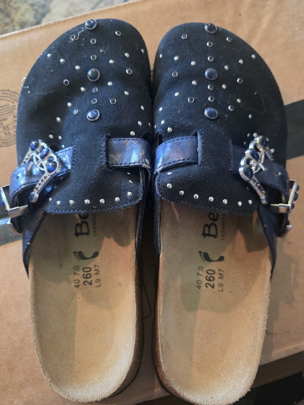 Birkenstock Black Studded Slip-On Clog with Buckle